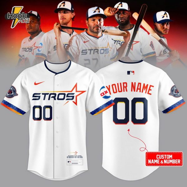 Limited Edition Houston Astros White 2025 New City Connect The Next Frontier Custom Name And Number Jersey