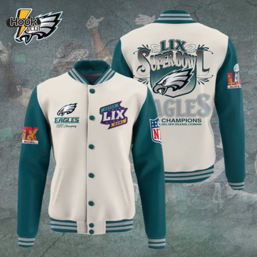 Limited Edition Philadelphia Eagles 2024 LIX Super Bowl Champion Varsity Jacket