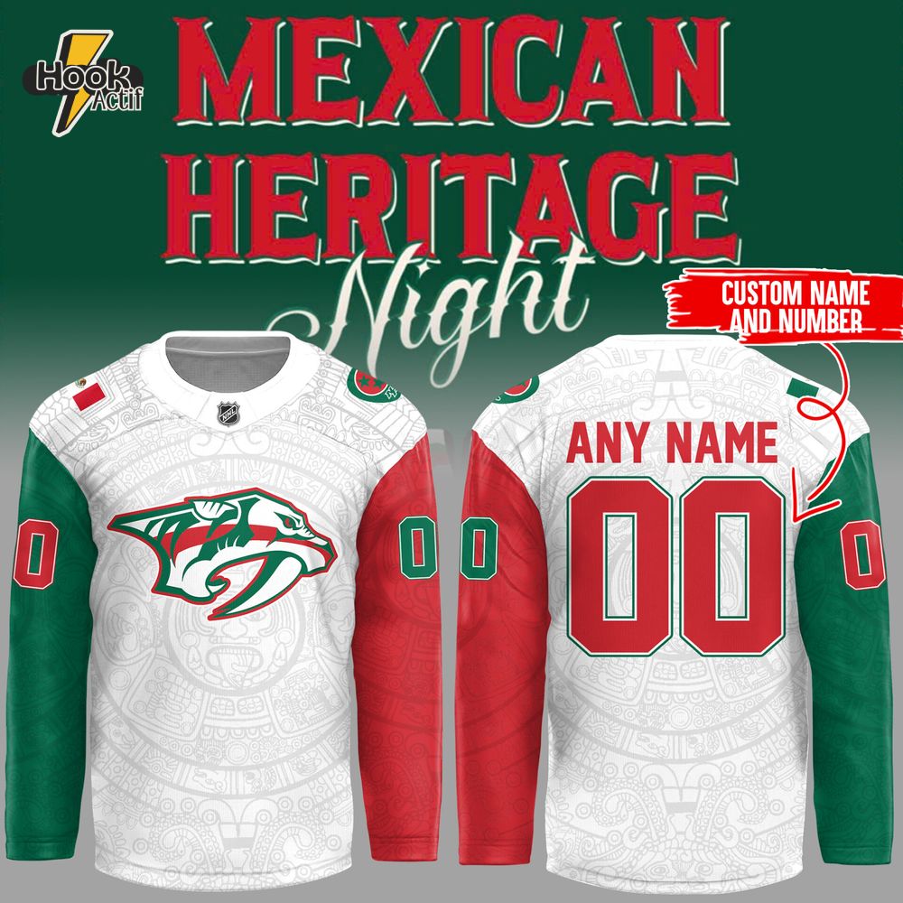 Limited Edition Predators x Mexican Heritage Night 2025 Custom Jersey Limited Edition Predators x Mexican Heritage Night 2025 Custom Jersey