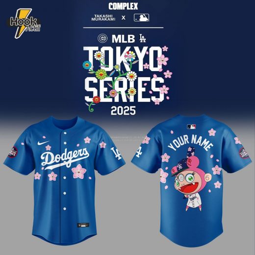 Los Angeles Dodgers Takashi Murakami x MLB World Tour Tokyo Series Blue Custom Name For Fans Jersey