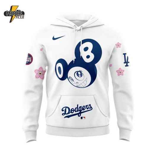 Los Angeles Dodgers Takashi Murakami x MLB World Tour Tokyo Series Whrite Hoodie V2