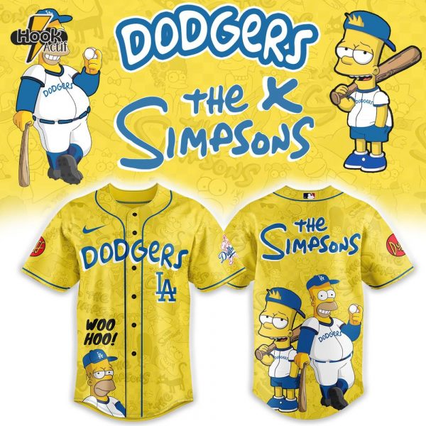Los Angeles Dodgers x The Simpsons Heritage Yellow Baseball Jersey