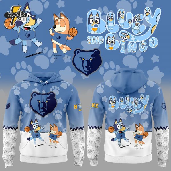Memphis Grizzlies x Bluey & Bingo Cartoon Hoodie