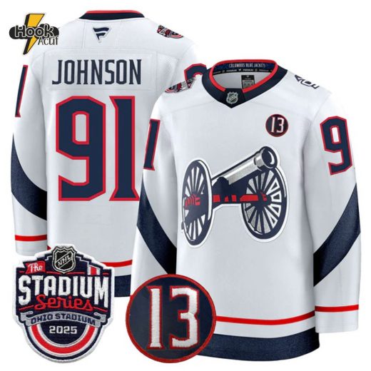 Men’s Columbus Blue Jackets 2025 Stadium Series Johnny Gaudreau Premium Jersey