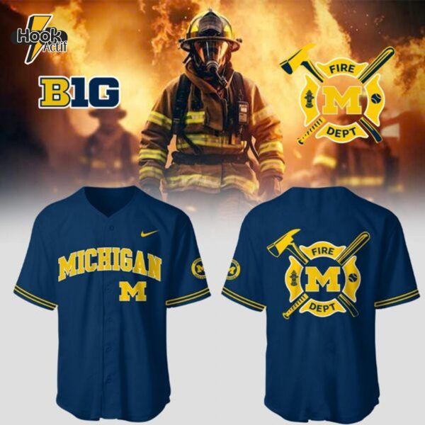 Michigan Baseball x Firefighter Appreciation Night Jersey