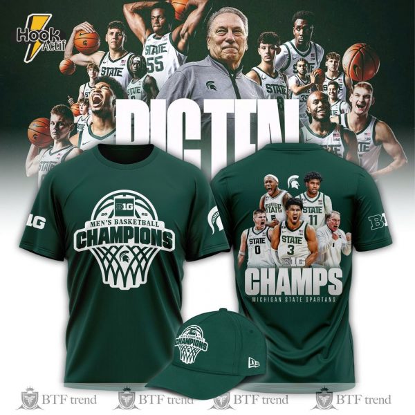 Michigan State 2025 Big Ten Men's Basketball Regular Season Champions Combo Limited Edition Tshirt