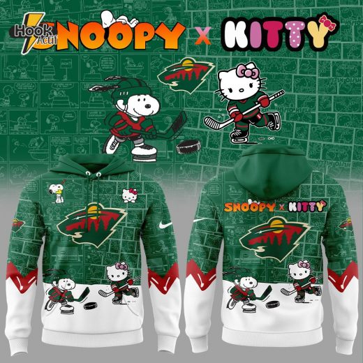 Minnesota Wild Snoopy x Hello Kitty Hoodie – Exclusive Design