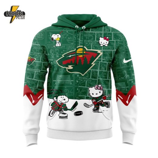 Minnesota Wild Snoopy x Hello Kitty Hoodie – Exclusive Design