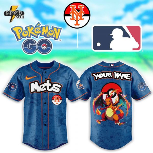 New York Mets x Pokemon Go Charizard Baseball Jersey