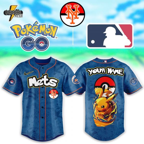 New York Mets x Pokemon Go Pikachu Baseball Jersey
