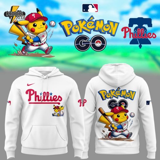 Philadelphia Phillies x Pokémon Go White Hoodie – Limited Edition 2025