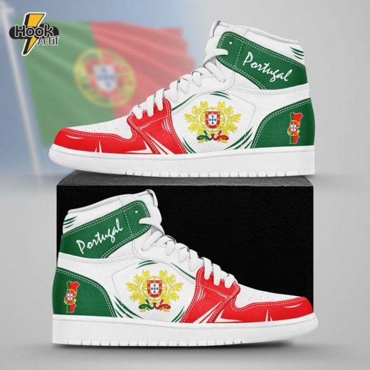 Portugal Flag Map Air Jordan 1 Sneakers – Limited Edition