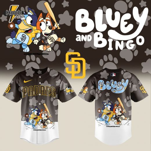 San Diego Padres Bluey and Bingo Brown Jersey