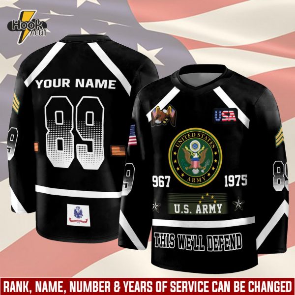 "U.S. Army Custom Hockey Jersey - Military Tribute & Veteran Pride