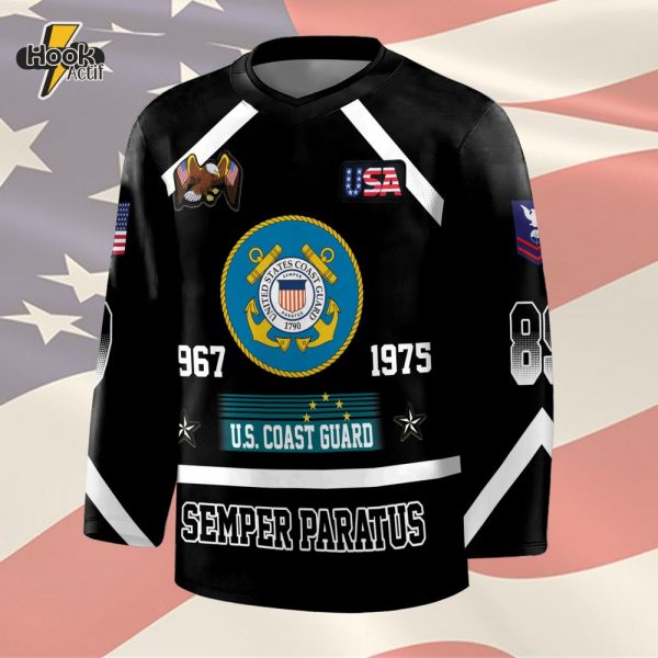U.S. Coast Guard Hockey Jersey - Semper Paratus Military Tribute