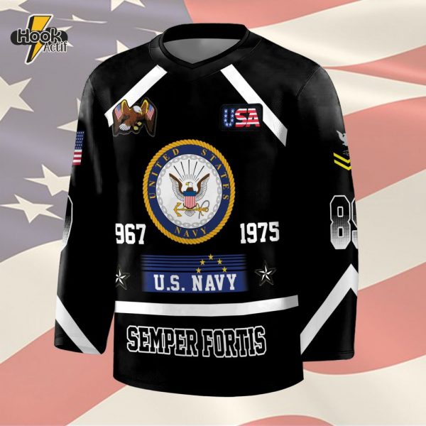 U.S. Navy Hockey Jersey - Semper Fortis Military Tribute