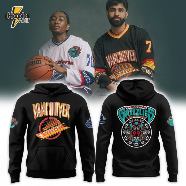 Vancouver Canucks x Grizzlies Black Vintage Skate Limited Edition Hoodie