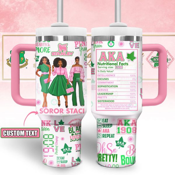 Alpha Kappa Alpha Sorority Inc Personalized Tumbler 40oz with Handle