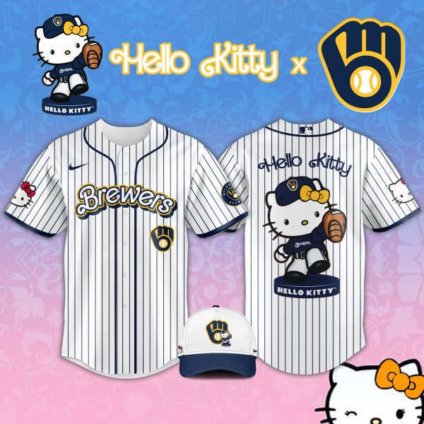 Milwaukee Brewers MLB x Hello Kitty Night Jersey 2025
