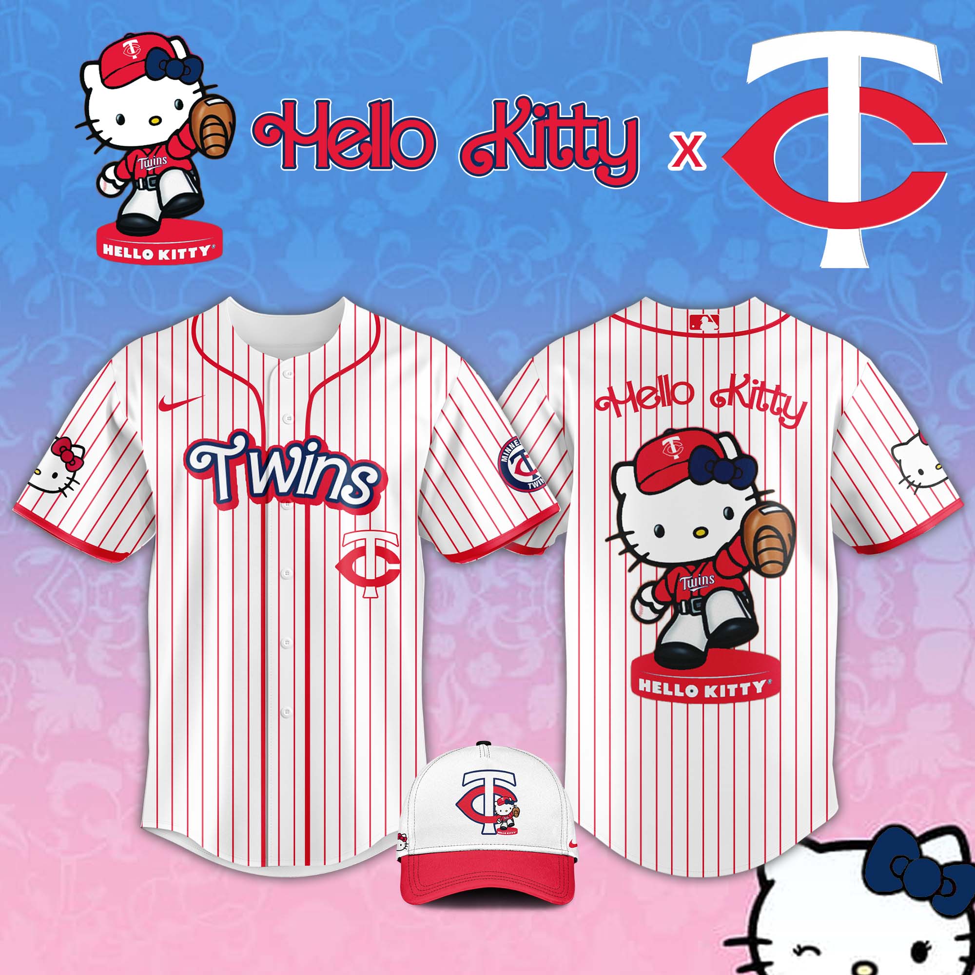 Minnesota Twins MLB x Hello Kitty Night Jersey 2025 Minnesota Twins MLB x Hello Kitty Night Jersey 2025