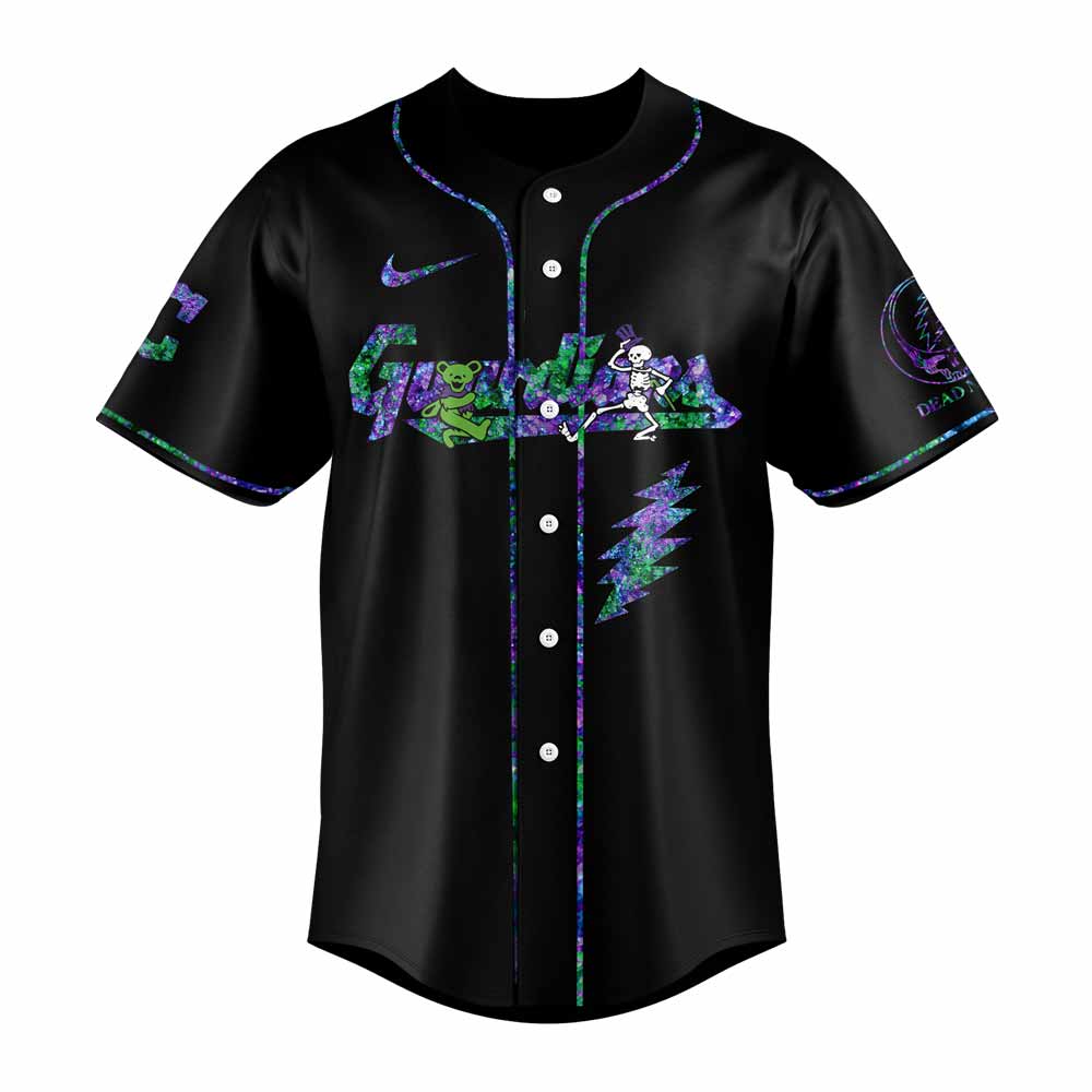 Cleveland Guardians MLB x Grateful Dead Black Baseball Jersey Cleveland Guardians MLB x Grateful Dead Black Baseball Jersey