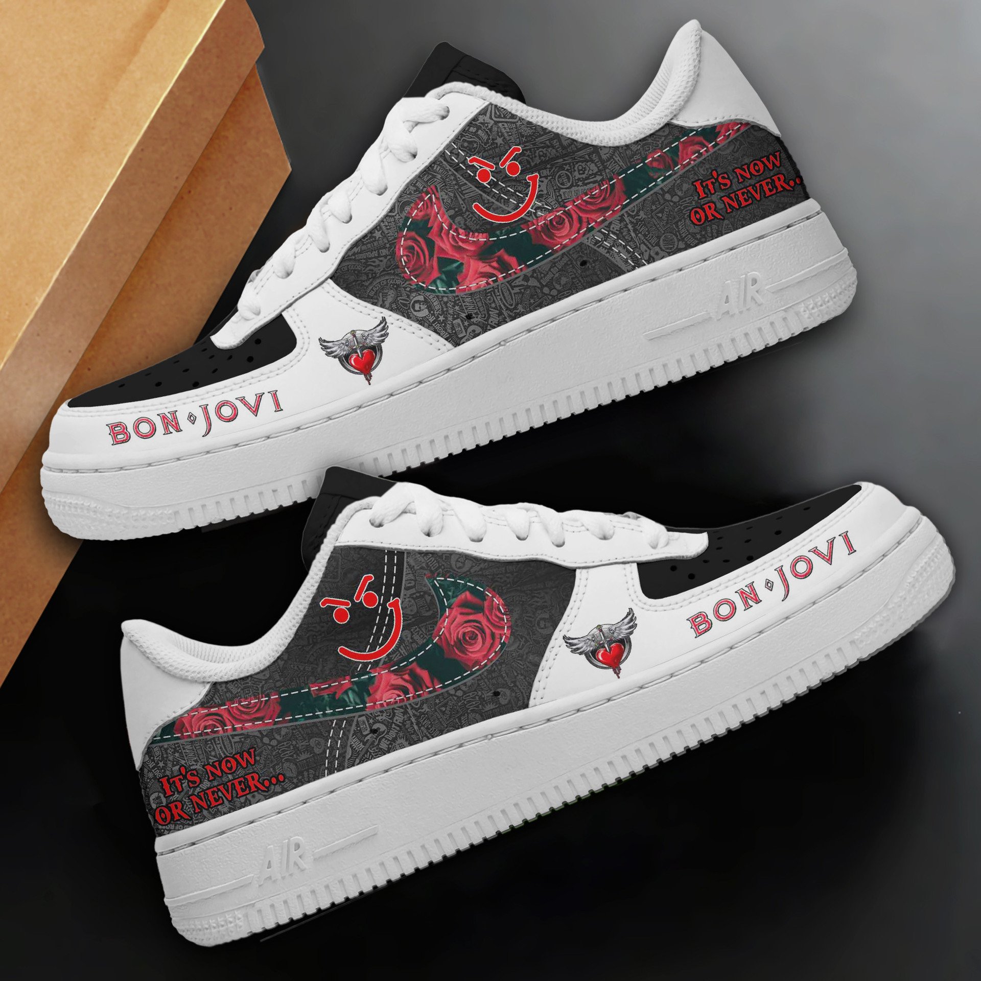 Bon Jovi "It's Now Or Never" Limited Edition Air Force 1 Sneakers Bon Jovi "It's Now Or Never" Limited Edition Air Force 1 Sneakers