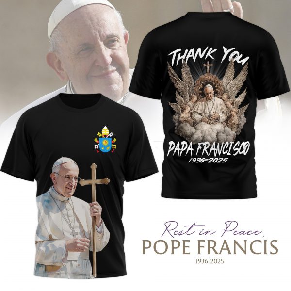Pope Francis "PAPA FRANCISCO 1936-2025" Black Shirt