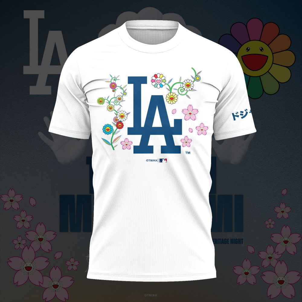 Los Angeles Dodgers x Takashi Murakami Japanese Heritage Night White Tshirt