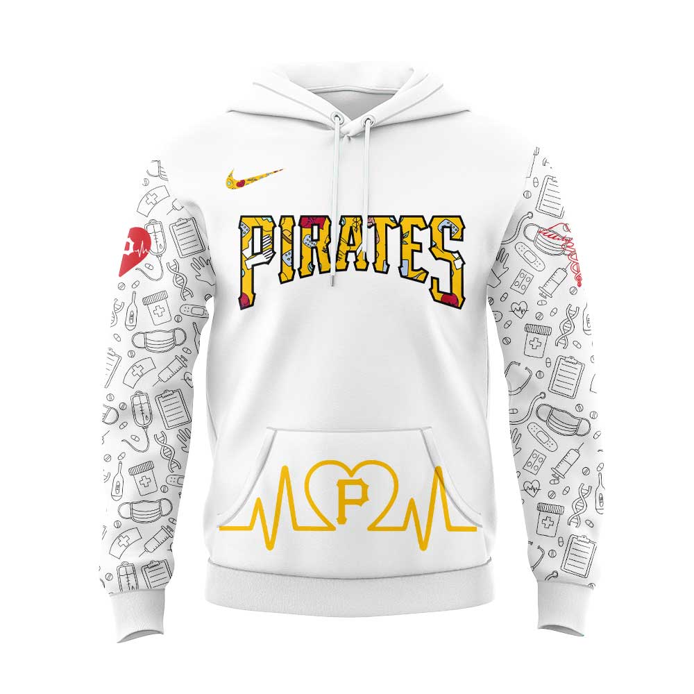 Pittsburgh Pirates Nurses Appreciation 2025 White Hoodie Pittsburgh Pirates Nurses Appreciation 2025 White Hoodie