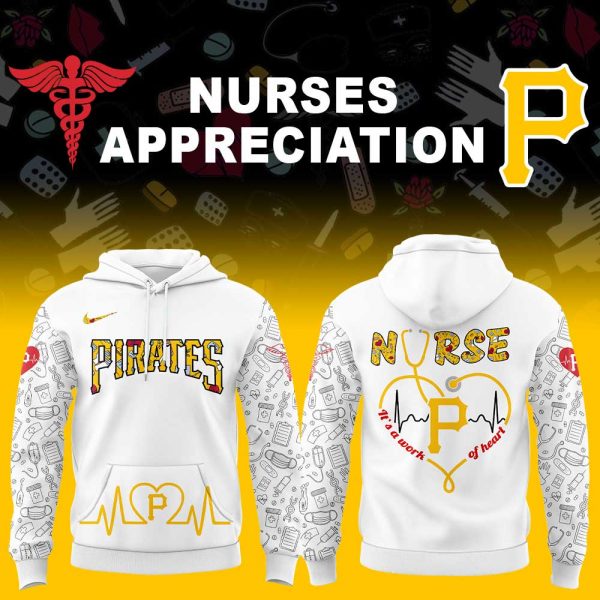 Pittsburgh Pirates Nurses Appreciation 2025 White Hoodie