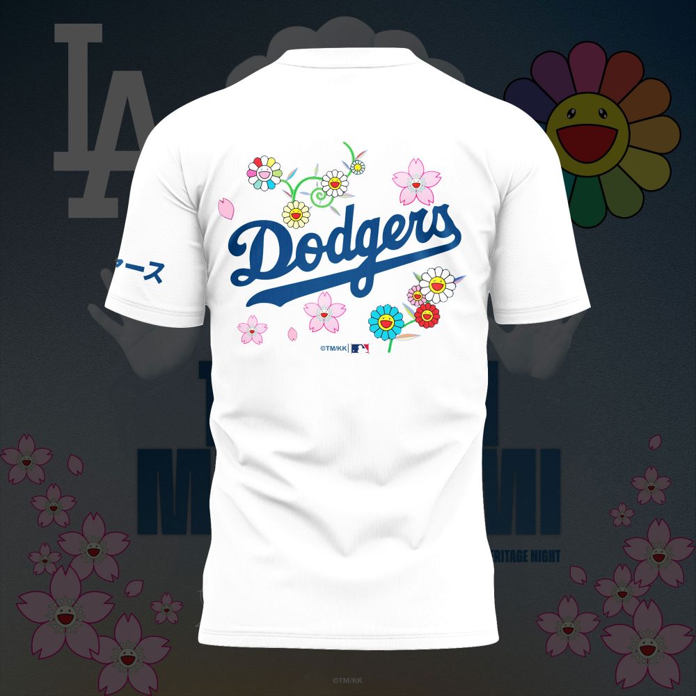 Los Angeles Dodgers x Takashi Murakami Japanese Heritage Night White Tshirt
