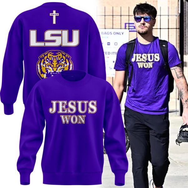 LSU Tigers JESUS WON Purple Sweatshirt 2025