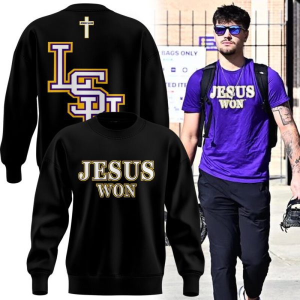 LSU Tigers JESUS WON Black Sweatshirt 2025