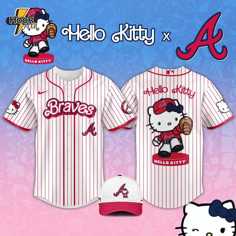 Atlanta Braves MLB x Hello Kitty Night Jersey 2025 Atlanta Braves MLB x Hello Kitty Night Jersey 2025