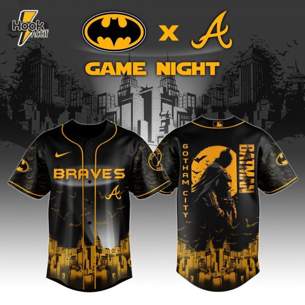 Atlanta Braves x DC Batman Game Night Special Baseball Jersey
