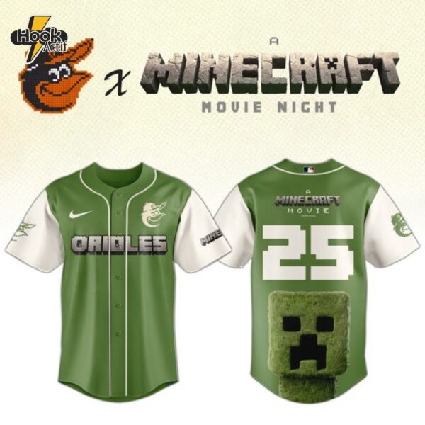 Baltimore Orioles MLB x A MINECRAFT MOVIE Night Combo Jersey Hat Editions Limited