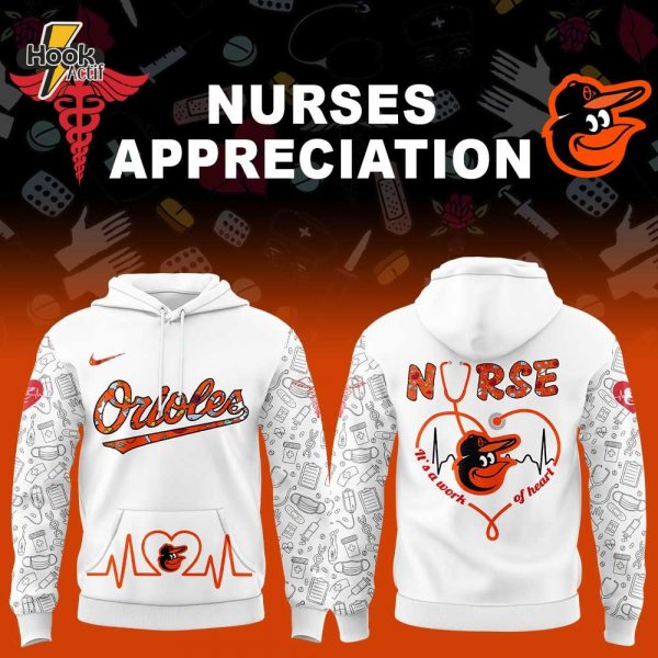 Baltimore Orioles Nurses Appreciation White Hoodie Set