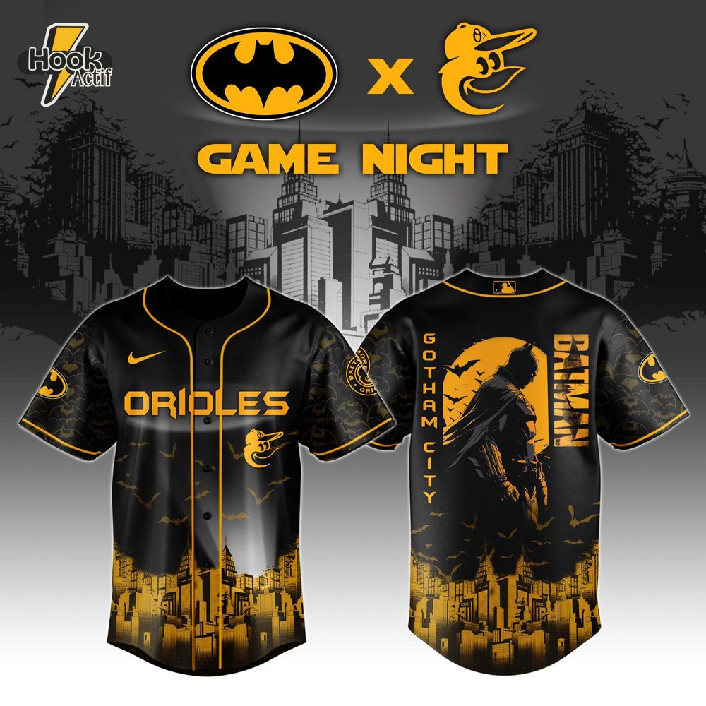 Baltimore Orioles x DC Batman Game Night Special Baseball Jersey Baltimore Orioles x DC Batman Game Night Special Baseball Jersey