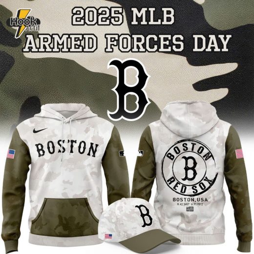 Boston Red Sox 2025 Armed Forces Day Camo Hoodie