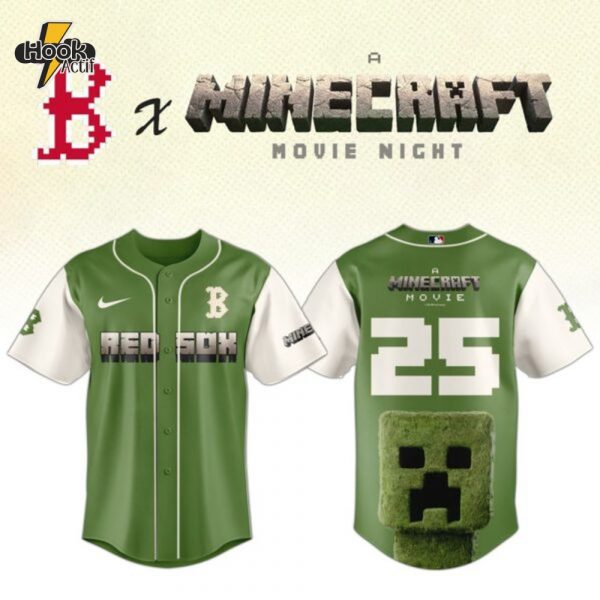Boston Red Sox MLB x A MINECRAFT MOVIE Night Combo Jersey Hat Editions Limited