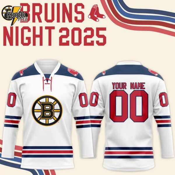 Boston Red Sox x 2025 Boston Bruins Night Hockey Jersey