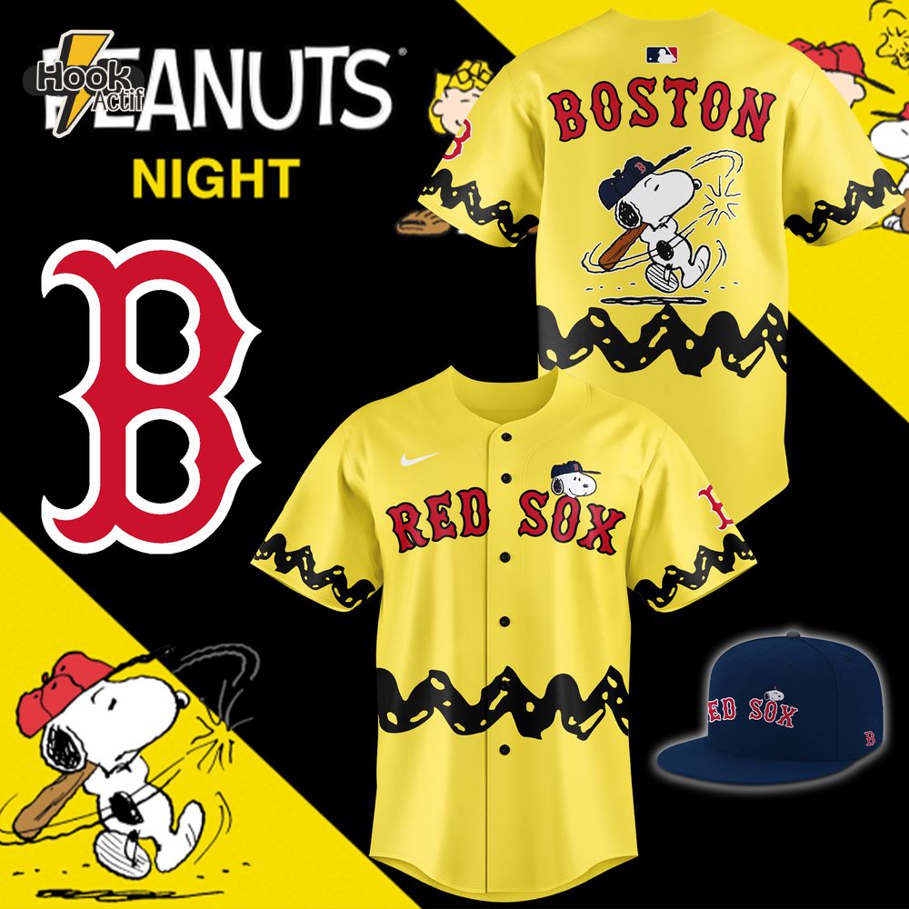 Boston Red Sox x Peanuts Night Exclusive Baseball Jersey Boston Red Sox x Peanuts Night Exclusive Baseball Jersey