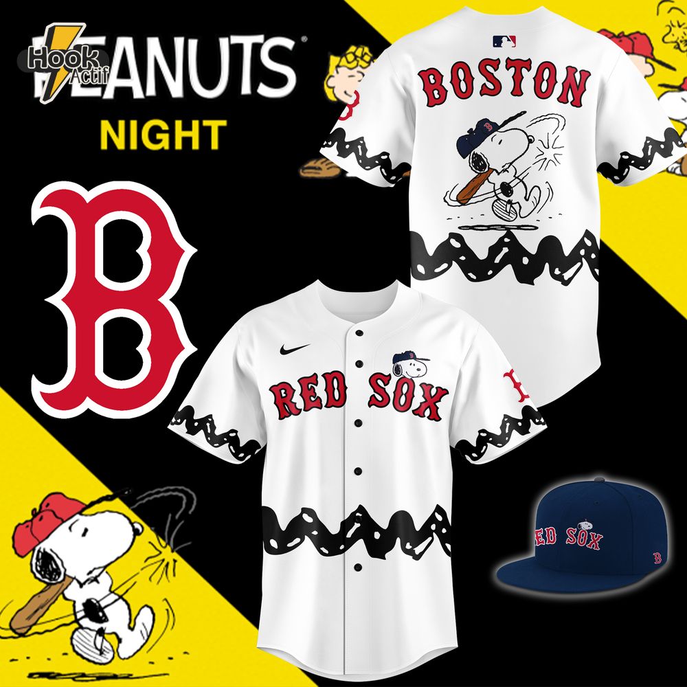 Boston Red Sox x Peanuts Night Exclusive Baseball Jersey Boston Red Sox x Peanuts Night Exclusive Baseball Jersey
