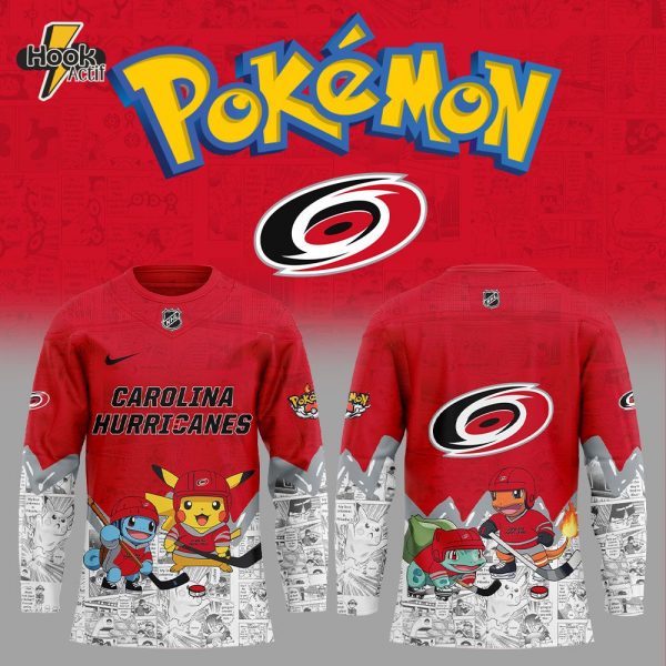 Carolina Hurricanes x Pokémon New Combo Hockey Jersey Jogger Cap