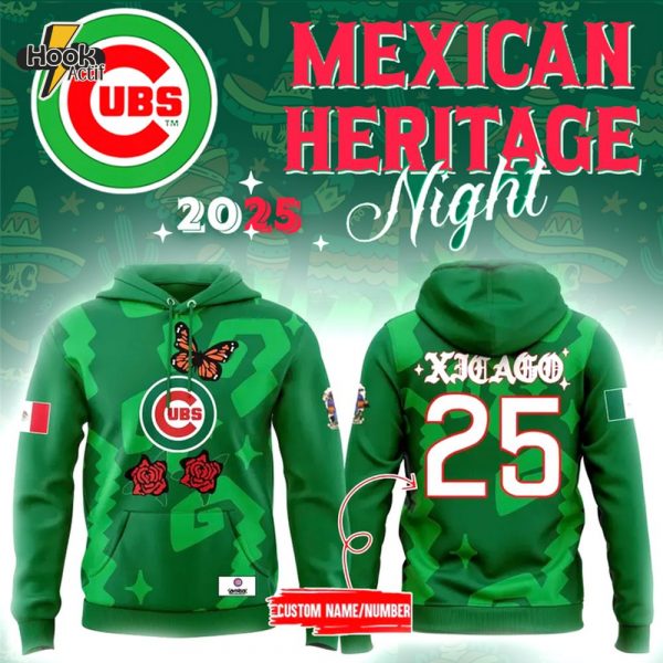 Chicago Cubs Mexican Heritage 2025 Green Hoodie Limited Edition
