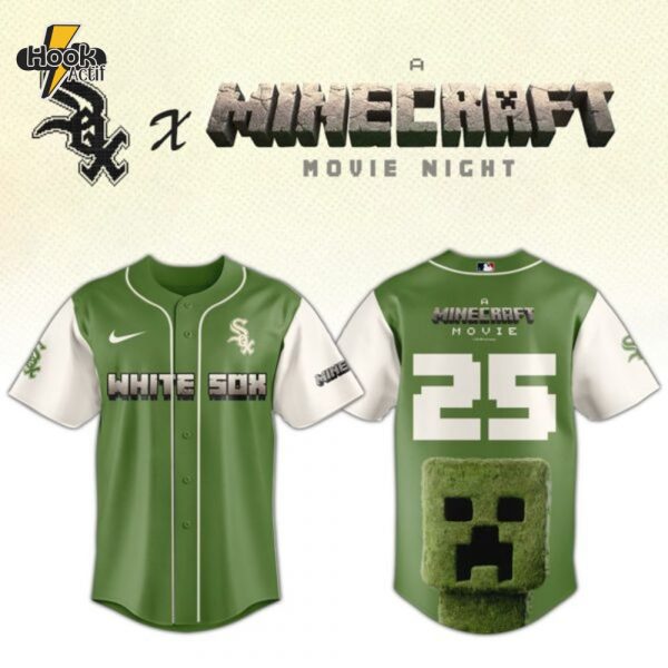 Chicago White Sox MLB x A MINECRAFT MOVIE Night Combo Jersey Hat Editions Limited