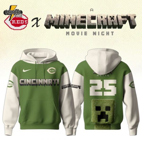 Cincinnati Reds MLB x A MINECRAFT MOVIE Night Combo Hoodie Jogger Cap Editions Limited