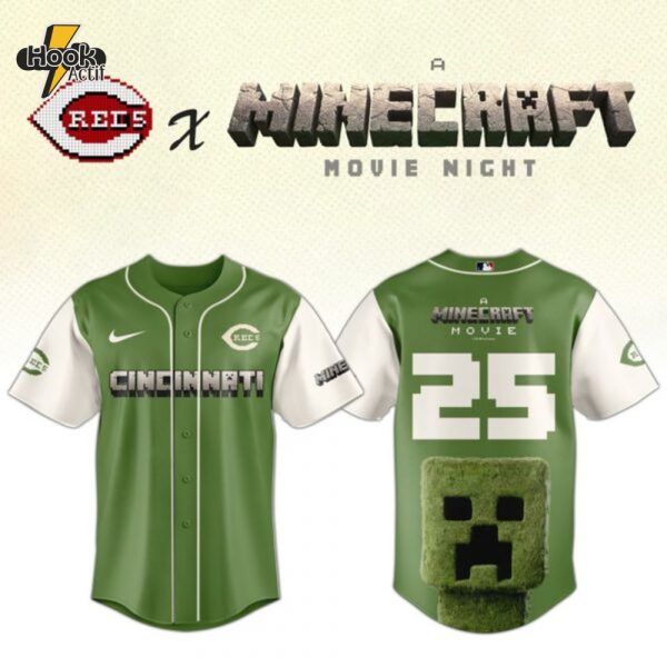 Cincinnati Reds MLB x A MINECRAFT MOVIE Night Combo Jersey Hat Editions Limited