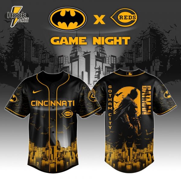 Cincinnati Reds x DC Batman Game Night Special Baseball Jersey