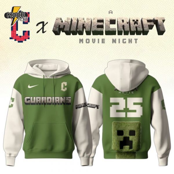 Cleveland Guardians MLB x A MINECRAFT MOVIE Night Combo Hoodie Jogger Cap Editions Limited